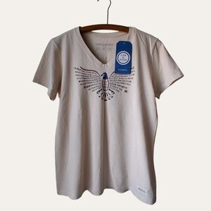 🌷 Life Is Good Crusher Vee Star Spangled Eagle T-Shirt